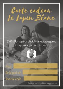 Carte cadeau Le Lapin Blanc 25€ (version jaune)