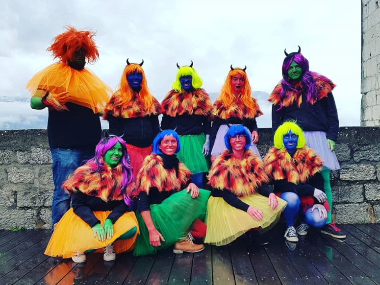L'équipe des professeurs monstres pour l'escape game d'Halloween à la Bastille de Grenoble en 2019